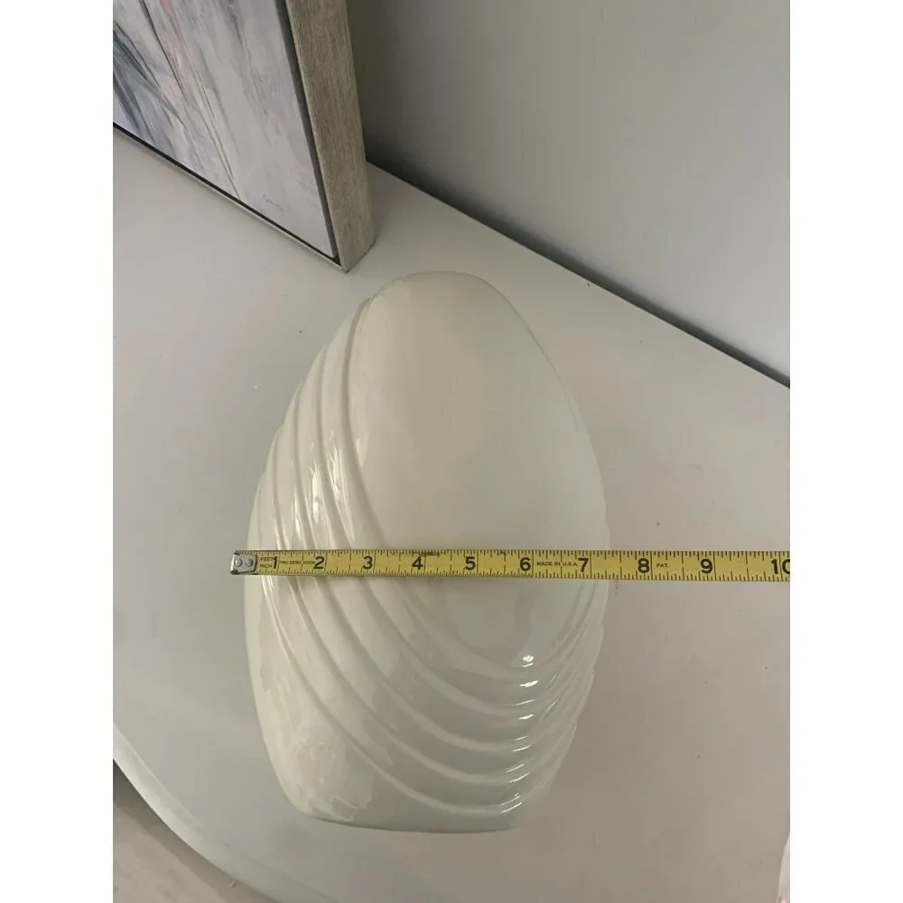 NCI Oval egg shape 1980s Off white Swelling Vase 12.5” MCM‎ vintage ceramic home